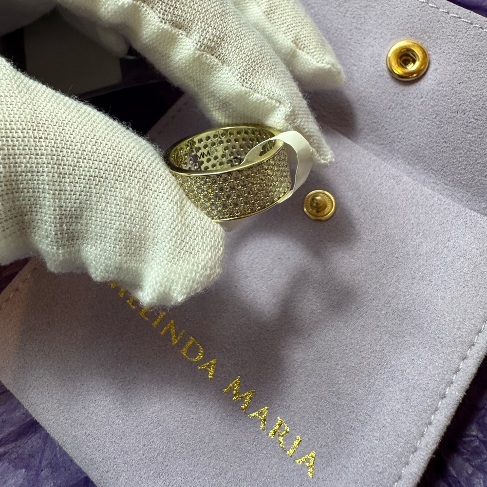 Melinda Maria Gold Pave Ring - Picture 7 of 13